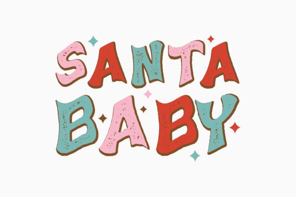 Santa Baby Christmas SVG Design, Retro